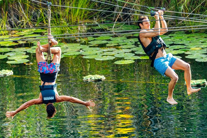 4-in-1 Cenote Tour Guided Experience with Breakfast, Lunch & Wine - Iik’ Wind Cenote: zip lines and a seven-meter jump