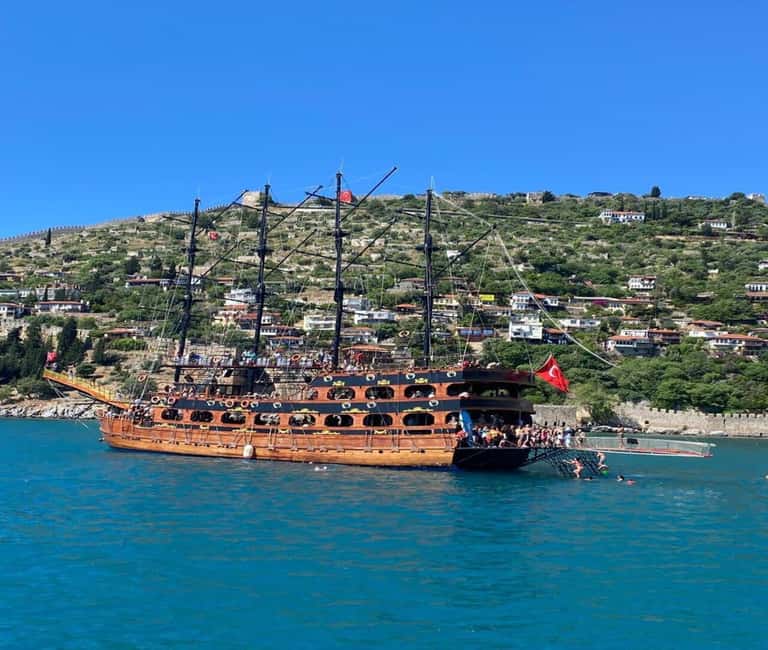 Alanya: Luxury Pirate Boat with Lunch & Unlimited Drinks - Boarding the GRAND TROYS07 in Alanya