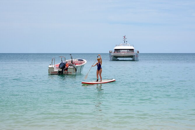 Albufeira Beach BBQ with Caves and Coastline Cruise with Open Bar - Paddleboards, games, and cold Atlantic water