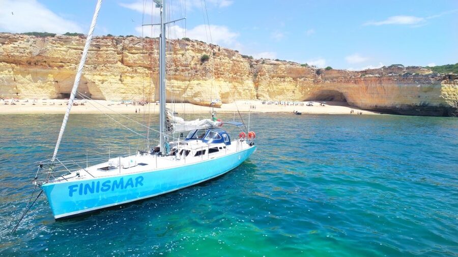 Albufeira: Sailing Boat Cruise BBQ & Open Bar on the Beach - Leaving Albufeira Marina for the western Algarve