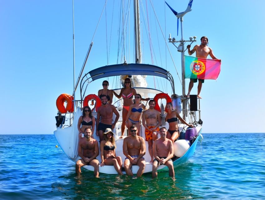Albufeira: Sailing Boat Cruise BBQ & Open Bar on the Beach - Benagil Cave from the outside