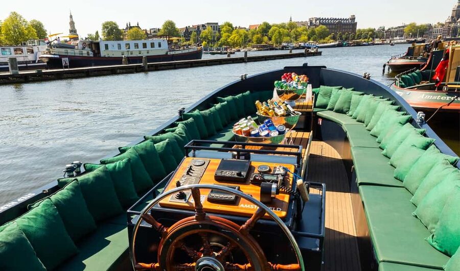 Amsterdam: Guided Open Boat Cruise Unlimited Drinks Option - Brouwersgracht and the final return