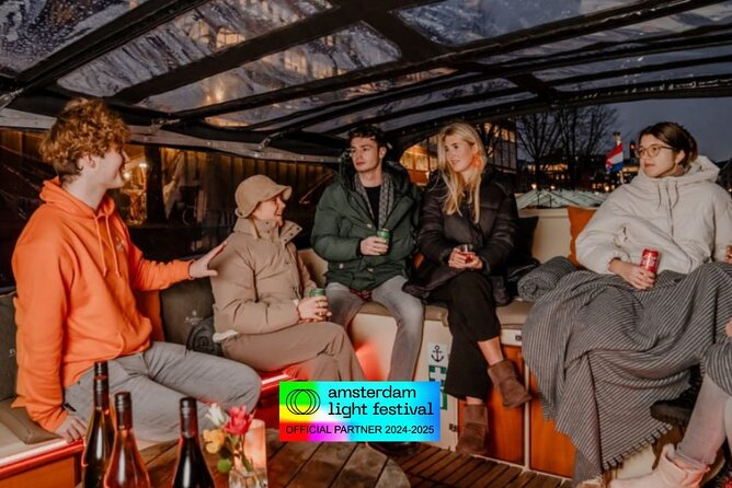 Amsterdam Light Festival: Cruise Unlimited Drinks & Bite option - What the open boat feels like at night