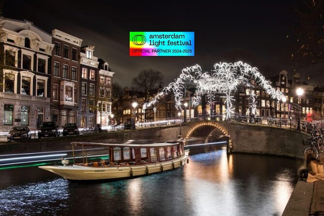 Amsterdam Light Festival: Cruise Unlimited Drinks & Bite option - ARTIS and Amsterdam’s central canal setting