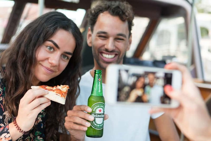 Amsterdam: Original Pizza Dinner Cruise + Unlimited Drinks - Value at $39 per person