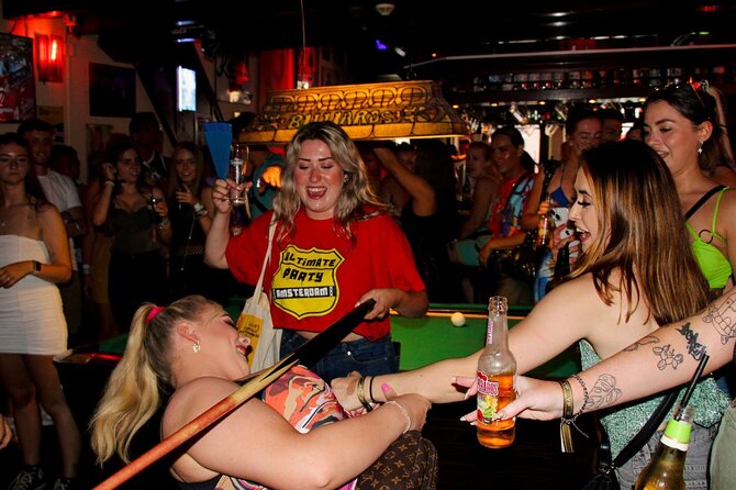 Amsterdam Red Light District Pub Crawl - Red Light Bar and the middle of the evening
