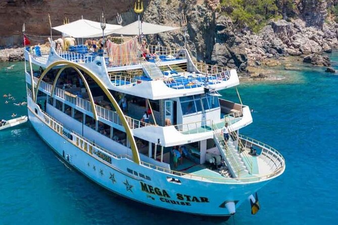 Antalya / Kemer : Mega Star Party Boat Trip w/ Lunch & Transfer - Phaselis Bay: the first long swim and lunch