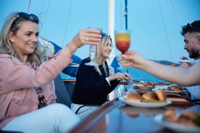Athens Sunset Dinner Cruise – Swim Stop, Dinner & Open Bar - Hydroussa Island and the first swim