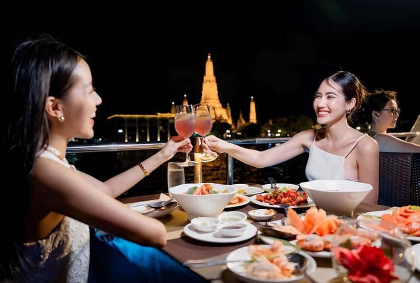 Bangkok: White Orchid Chao Phraya Dinner Cruise free Beer - From Asiatique or ICONSIAM to the river