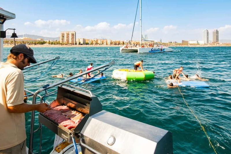 Barcelona: Catamaran Party Cruise with BBQ Meal - The first hour: leaving Barcelona behind
