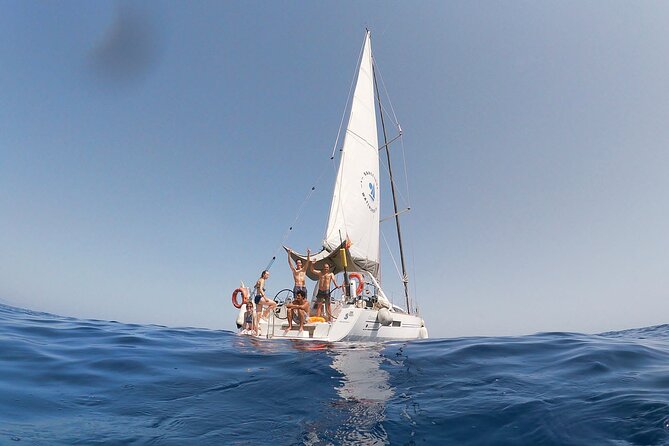 Barcelona: Mediterranean Sailing Experience with Open Bar - First views: Port Olímpic, Barceloneta, and Montjuïc