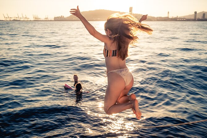 Barcelona Sunset Cruise with Light Snacks and Open Bar - Swimming when the Mediterranean cooperates