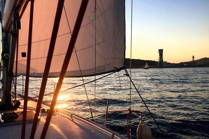 Barcelona Unique Sunset Sailing Experience with Tapas & Open Bar - Barcelona Cathedral and the city skyline from the sea