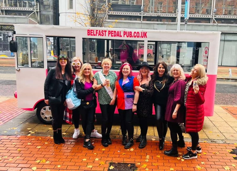 Belfast: Fully Enclosed Pink Party Bike Ride - Starting on Royal Avenue at the Surf Shack