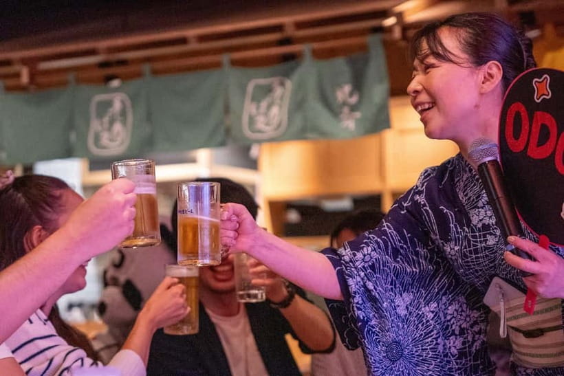 Bon Dance IZAKAYA in Shinjuku, Tokyo - A cultural evening at the entrance to Kabukicho