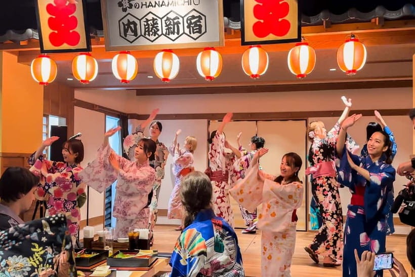 Bon Dance IZAKAYA in Shinjuku, Tokyo - The 19:00 dinner course, from tofu to sushi