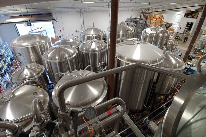 Bozeman Brewery Hop - Second stop: tanks, malt, hops, and another flight