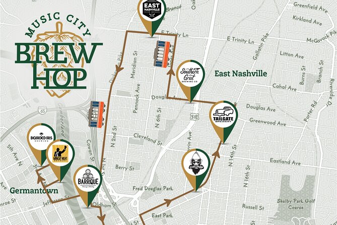 Brewery Hop-On Hop-Off Trolley Tour of Nashville - Starting at the Omni Nashville Hotel at noon