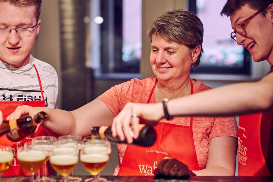Brussels: Belgian Waffle Making Workshop with Beer Tasting - The beer tasting starts the session