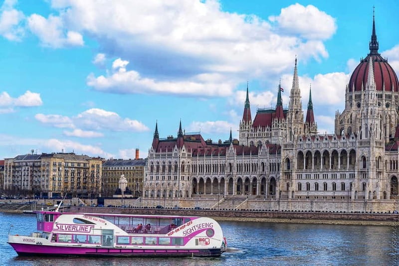 Budapest: Unlimited Beer Cruise - Buda Castle and Fishermans Bastion from below