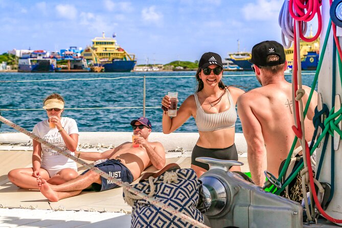 Deluxe Catamaran tour to Isla Mujeres with Open Bar and Lunch - Sailing out with an open bar