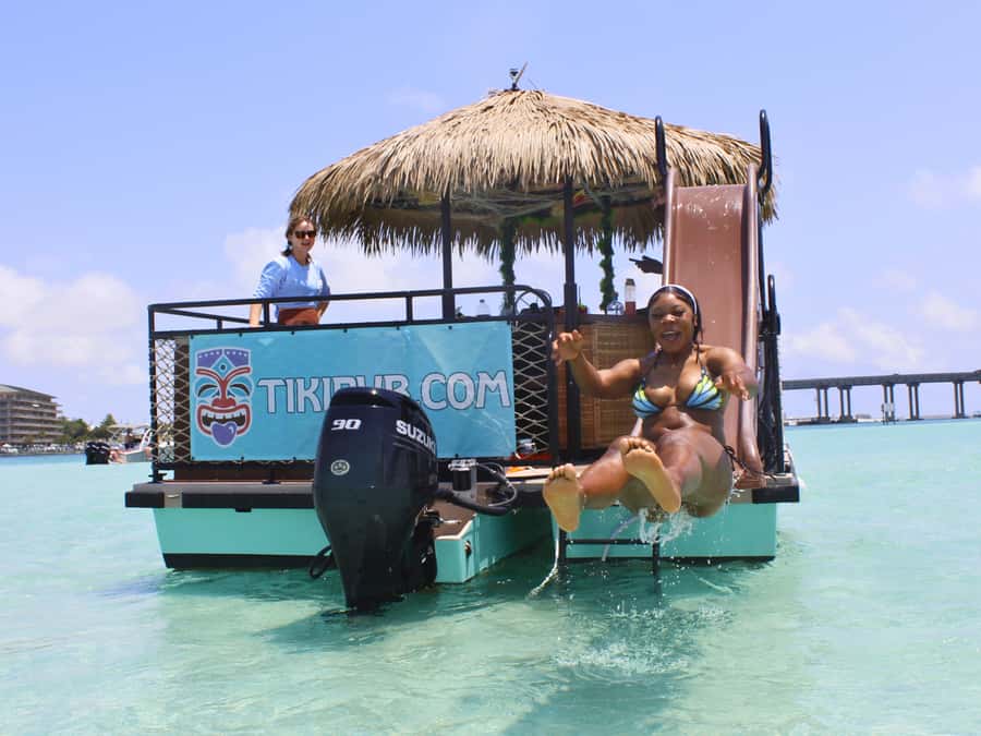 Destin: Tiki Pub Crab Island Sandbar Cruise with Waterslide - Key points to know before you go