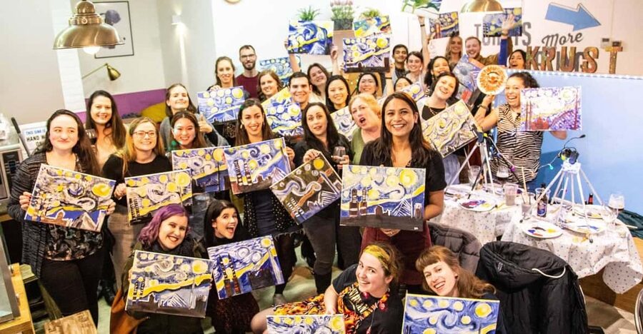 Dublin: Drinking and Painting Party with Art Instructor - Painting to Feel-Good Music