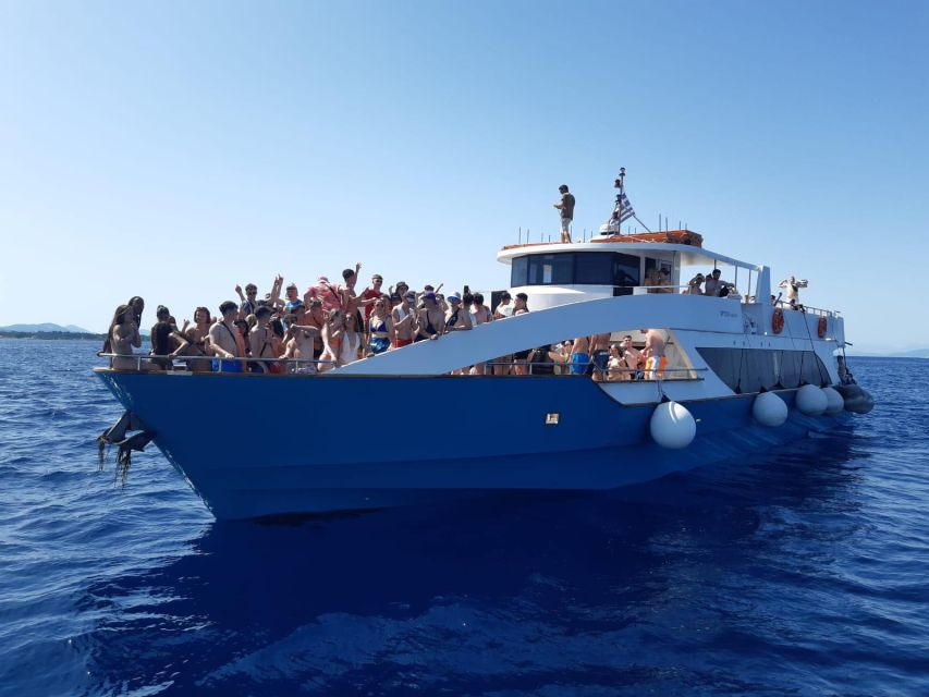 From Lefkimmi: Corfu, Kavos Party Booze Cruise - The Blue Lagoon Stop: Your Main Swim
