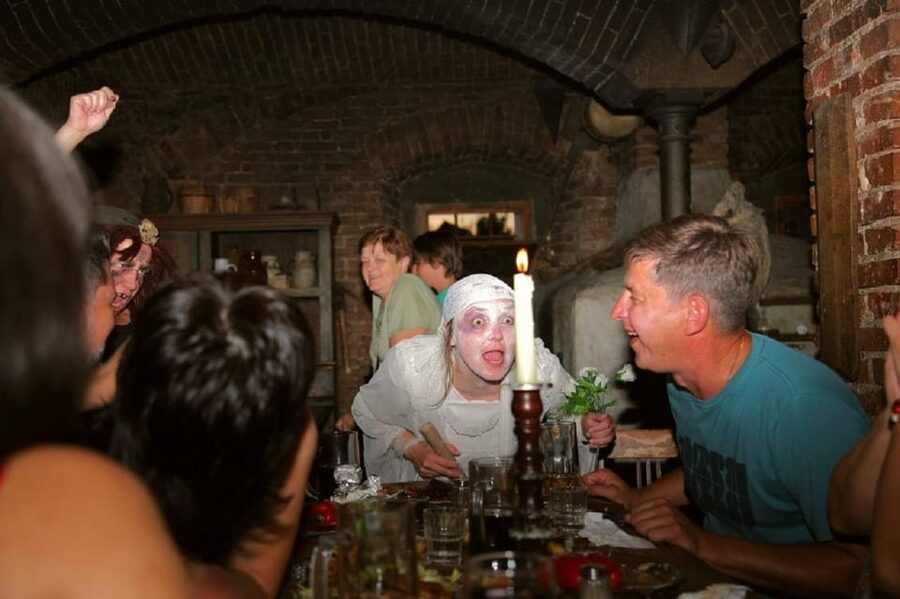 From Prague: Medieval Dinner, Show, Castle and Brewery - From Na Florenci to the village of Dětenice