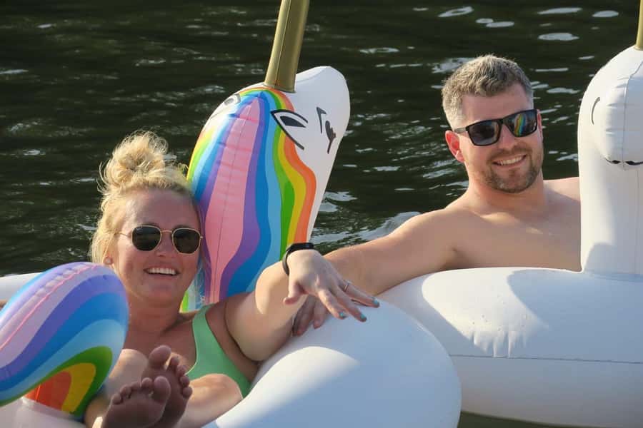 Ft. Lauderdale: Party Boat Tour to the Sandbar with Tunes - The sandbar stop and the floating party