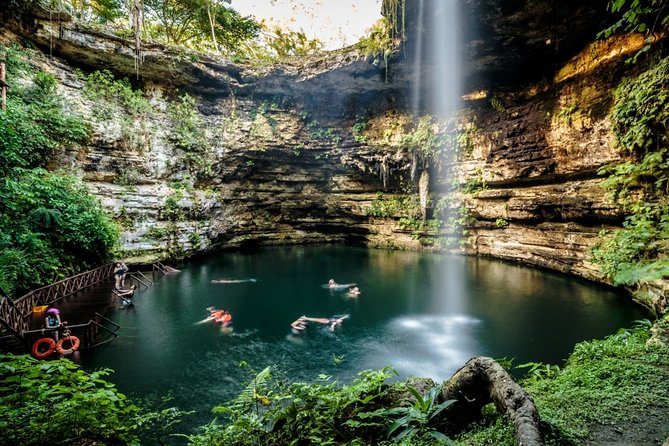 Full-Day Tour Chichen Itza, Valladolid and Cenote open bar in bus - Cenote Maya: a cool swim after the ruins
