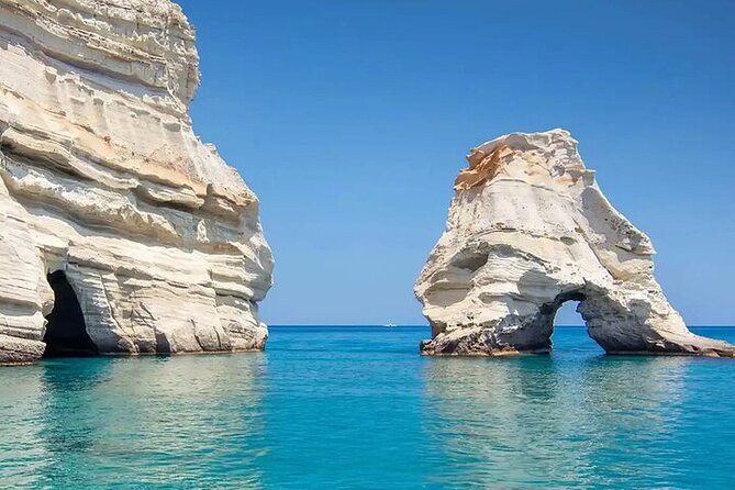 Half day adventure to Kleftiko bay and Open Bar with Lunch - Seeing Milos before the swimming starts