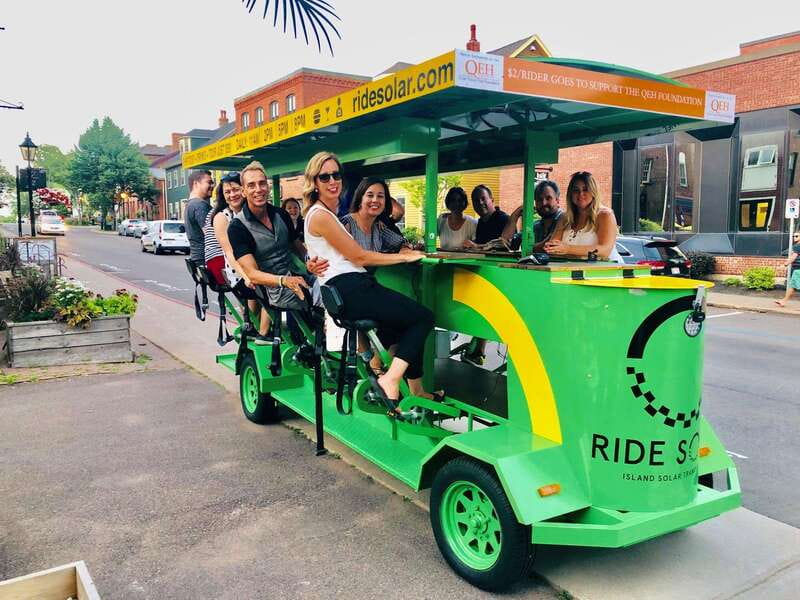 Halifax: Solar Waterfront Food/Drink Party Bike Experience - A solar bus with a very Halifax sense of fun