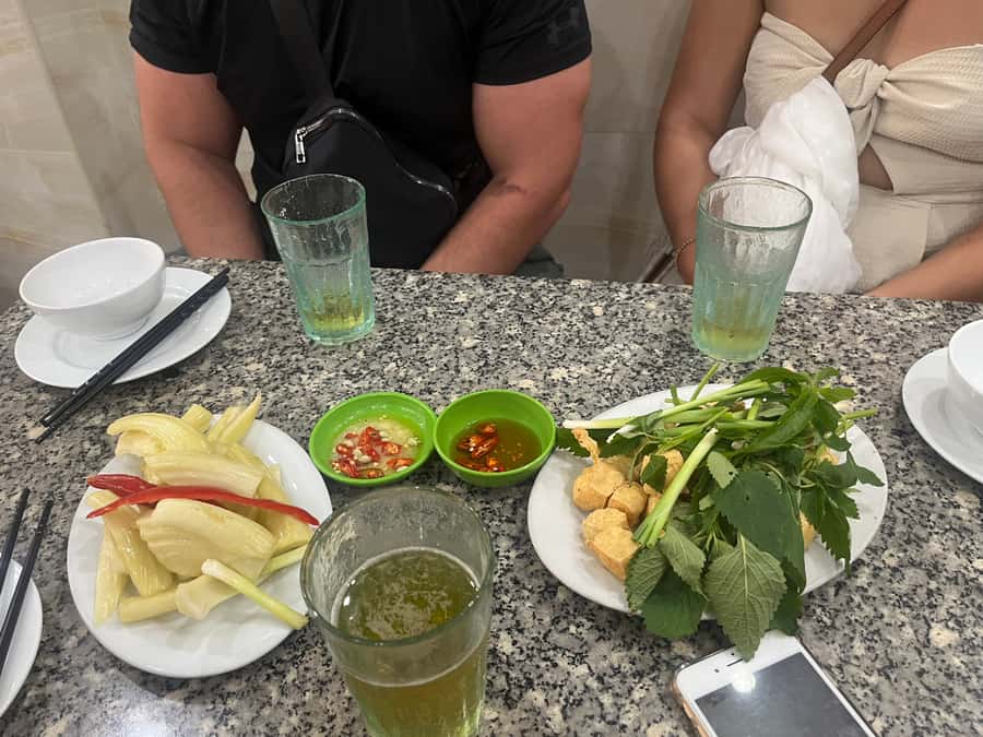Hanoi Local Fresh Beer and Culinary Tour with Train Street - Dried pho, Truc Bach beer, and tofu at Hang Ga