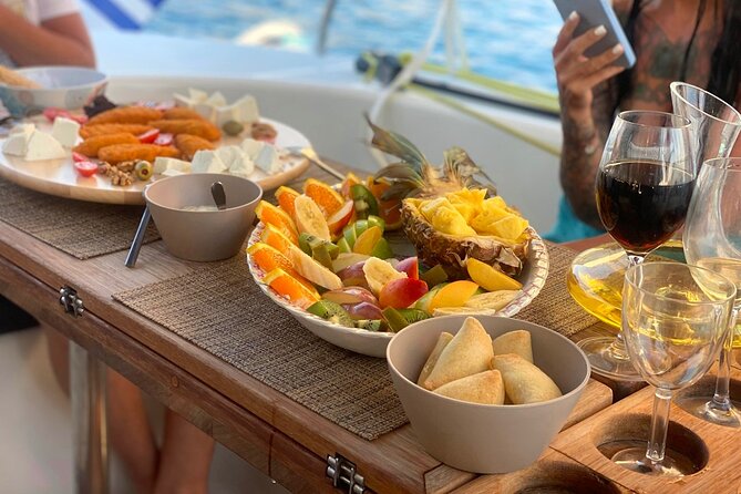 Hersonissos: Luxury Sunset Catamaran Cruise Sushi & Open Bar - Sushi, snacks, and the open bar
