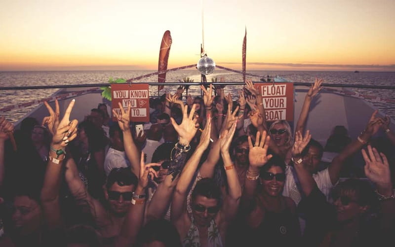 Ibiza: Sunset Boat Party Cruise with DJs with 2 Clubs - The sunset near Mambo