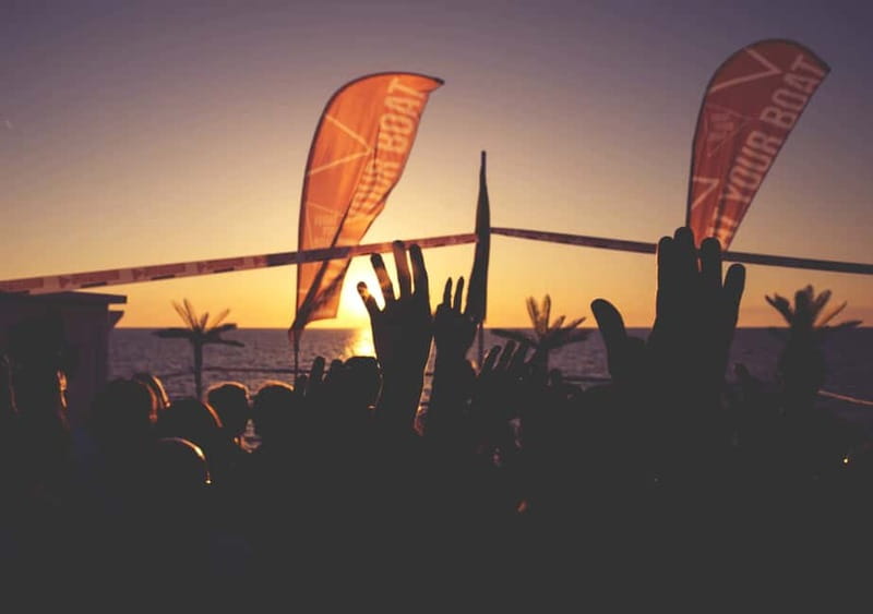 Ibiza: Sunset Boat Party Cruise with DJs with 2 Clubs - Boarding at San Antonio Harbour