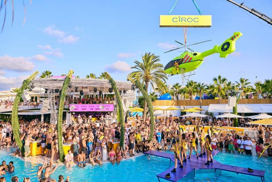 Ibiza Sunset Boat Party with 3hrs Open Bar + 3 Club Entries - A floating beach club with room to lounge