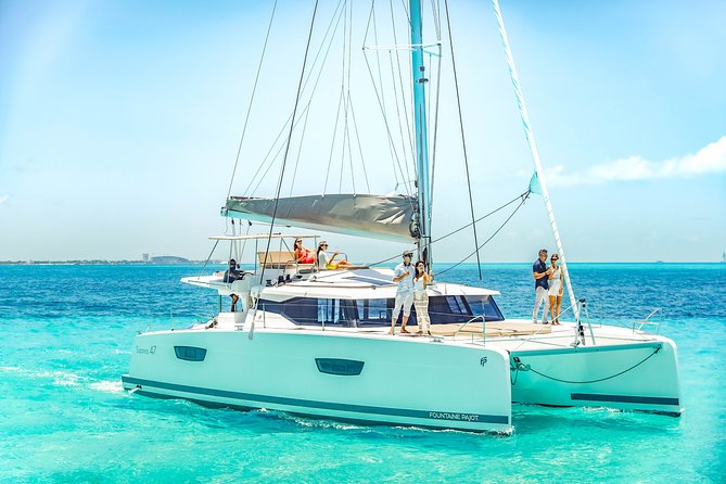 Isla Mujeres luxury catamaran with premium open bar and lunch - Setting sail on a catamaran capped at 30 people