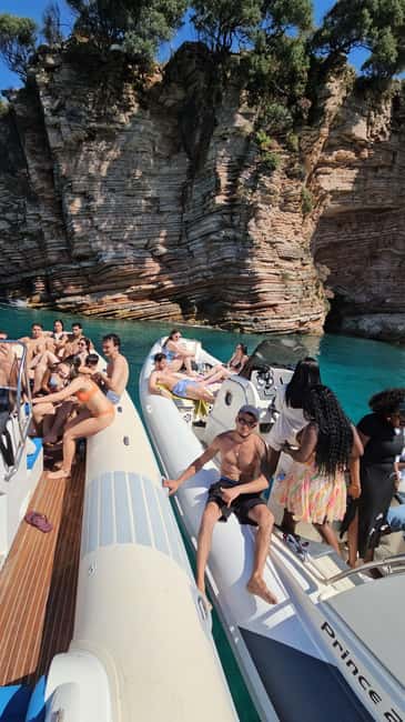 Ksamil Pigeon Cave Snorkeling free Drinks Speedboat In Group - The long pause at the Twin Islands