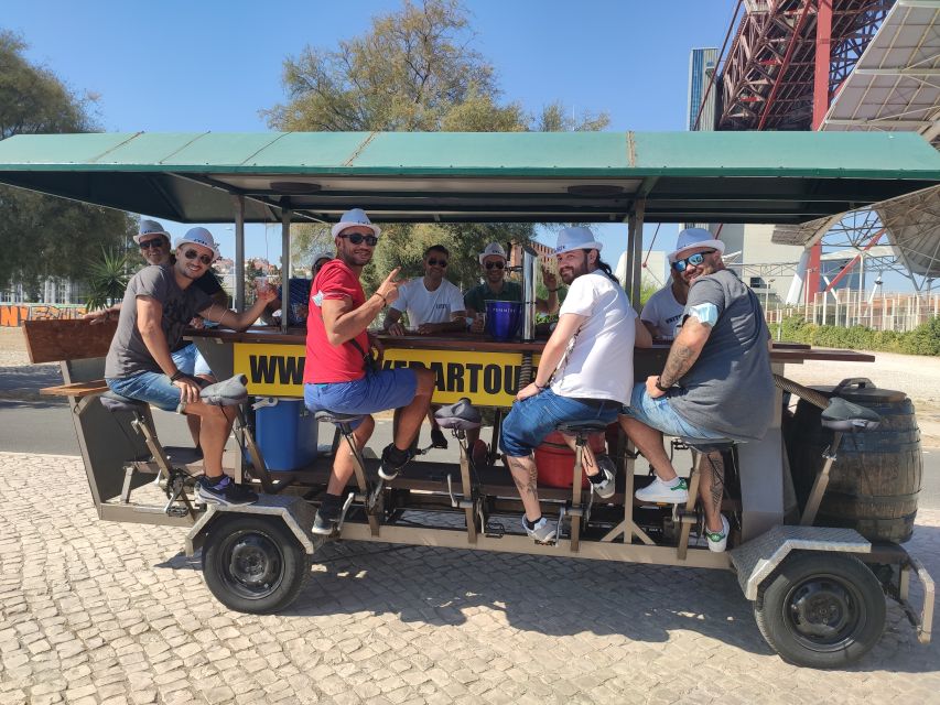 Lisbon: 1-Hour Beer Bike Tour with Draft Beer & Sangria Ride - The bridge photo stop is part of the appeal
