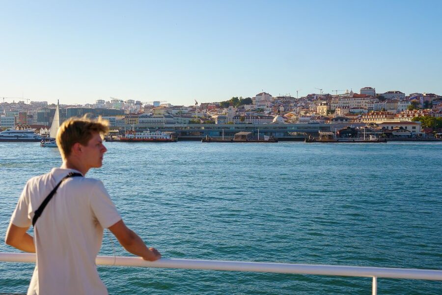 Lisbon: Tagus River Boat Tour with One Drink Included - Commerce Square and the first city views