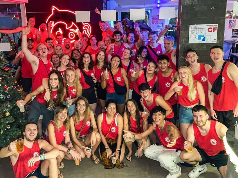 Mad Monkey Siem Reap Pub Crawl - The 11 PM move toward Pub Street