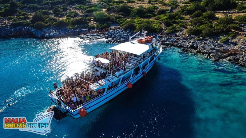 Malia: Booze Cruise Boat Party with Live Dj - From Malia to Agios Nikolaos at 3:00 pm