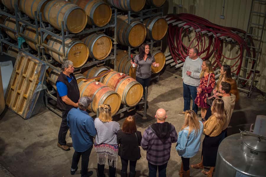 Margaret River: Winery Tour with Lunch and Brewery Visit - Behind the scenes with a barrel tasting