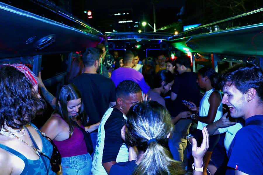 Medellin: Rumbero Party Bus with all the beer you can drink - Live DJ, lighting, and the social side