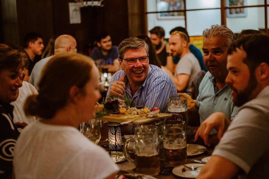 Munich: Beer and Food Tour with Dinner & Oktoberfest Museum - Sitting down for a proper Bavarian dinner