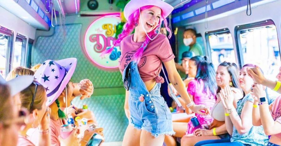 Nashville: Drag Queen Party Bus w/Games, Dancing & Drag Show - Broadway and Honky Tonk Highway from the bus