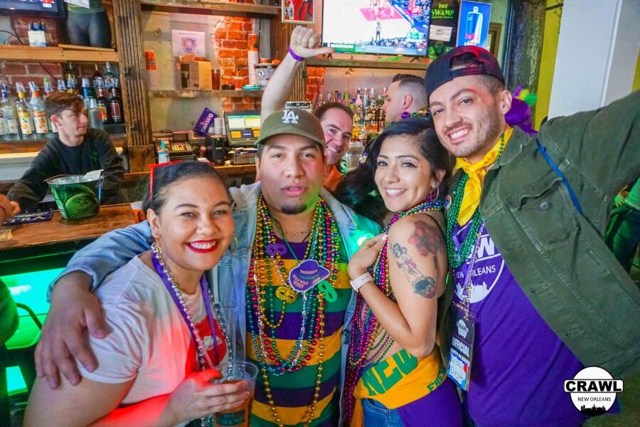 New Orleans: VIP Bar and Club Crawl Tour with Free Shots - Starting at the large purple table