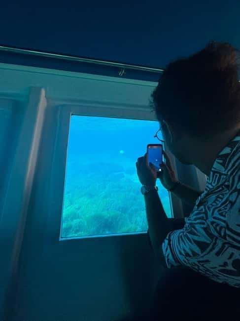 Paphos: Yellow Submarine Swim Cruise with Unlimited Drinks - The Vera K shipwreck through the glass cabin